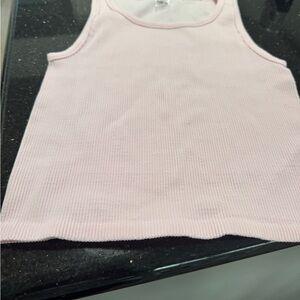 Aritzia Bills Pink Ribbed Sunday Best Tank Top Size Large NWT
